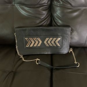 Trouve Crossbody/Clutch Black Leather